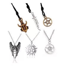 Kit 6 Peças Colar Amuletos Da Serie Supernatural