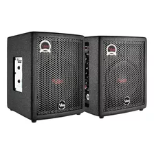 2 Caixas De Som 8 Polegadas Fit-140 Ativa + Passiva Leacs Cor Preto 120/240v