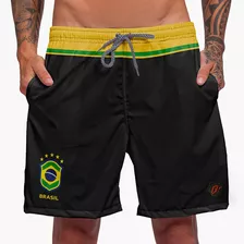 Short Bermuda Copa Torcedor Brasil Preto