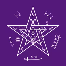 Toalha Tetragramaton Roxa P/oráculos Tarô Runas 70cm Wicca