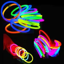 Kit 100 Pulseira Neon Fluorescente Festa Brilha No Escuro