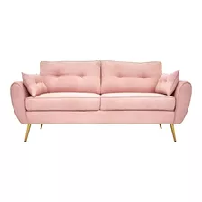 Sofá Salas Modernas Minimalistas Lounge Sillones Retro Color Rosa