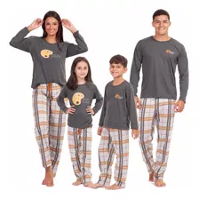 Kit 4 Pijama Familia Inverno Pai Mãe Filho E Filha Adquiraja