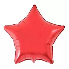 Balão Festa Metalizado 20 50cm - Estrela Vermelho - 1 Unid