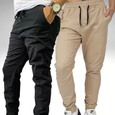 Kit 2 Calça Jeans Masculina Jogger Camuflada Sarja Elástico