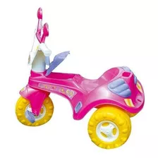 Triciclo Velotrol Infantil Fofy G Rosa Com Haste E Buzina