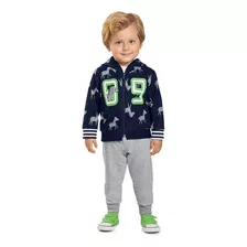 Conjunto Kyly Infantil Menino Casaco Calça Moletom Peluciado