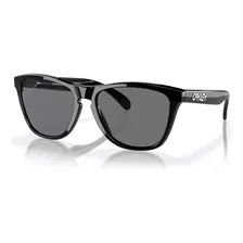 Gafas De Sol Oakley Frogskins Standard Marco Polished Black Lente Grey De Plutonite Clásica - Oo9013