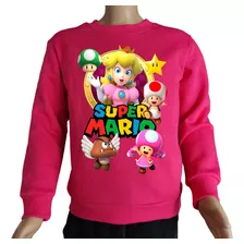 Buzo Super Mario Bross Luigi La Princess Peach Niños Y Niñas