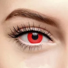 Pupilentes De Fantasía Disfraz De Halloween Día De Muertos Color Rojo Sangre (020)