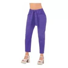 Pantalón Casual Dama Morado Cintura Elástica 903-44