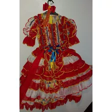 Vestido Junino Infantil - Tamanho 10