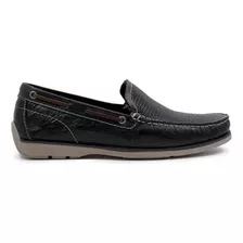 Sapato Mocassim Náutico Náutico Democrata Denim Ocean 135102 De Couro Preto/carvalho Design Liso 37 Br Para Adultos - Masculino