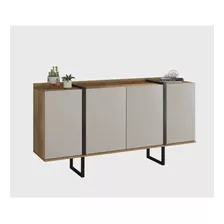 Aparador Bargueño Living Comedor Rack Mostrador Organizador Color Almendra/off White