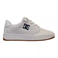 Zapatilla Dc Shoes Modelo Plaza Tc Ss Blanco Azúl Cuero 