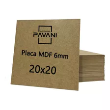 Placa Mdf Cru 6mm 20x20 C/30 Unids P/decoração E Artesanato