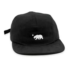 Boné Five Panel Urso Aba Reta Em Camurça Fitão