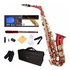 Saxofón Alto Mendini Lacado Rojo Mi Bemol
