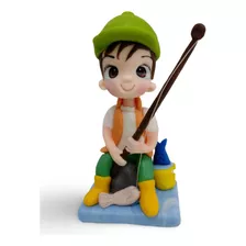 Pescador Caña Pescados Boina Torta Porcelana Fría 