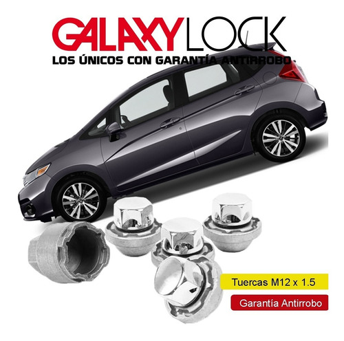 Tuercas De Seguridad 12 X 1.5 Honda Fit 2020 Galaxylock Foto 5