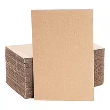 50 Pack Corrugated Cardboard Sheets 6x9, Flat Packaging...