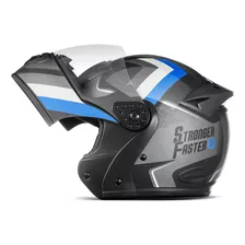 Capacete Integral Robocop Stronger Faster Gladiator Etceter Cor Cinza/azul Tamanho Do Capacete 62