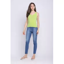 Calça Feminina Jeans Estonada Lisa Polo Wear Jeans Médio