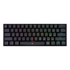 Teclado Dragonborn K630 Qwerty Red Negro Con Luz Rgb Españo Idioma Español Latinoamérica Color Del Teclado Negro