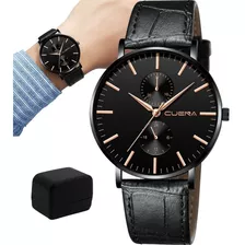 Relógio Masculino Total Black Ultrafino + Caixa