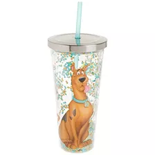 Vaso Purpurina Scooby Doo Pajita.