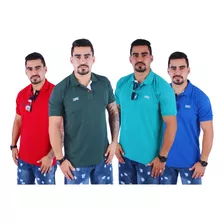 Kit 4 Camisa Polo Masculina Tecido Piquet Cores Sortidas Off