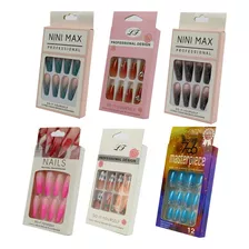 Kit 60 Unhas Postiças Decoradas Atacado Revenda Beleza Moda