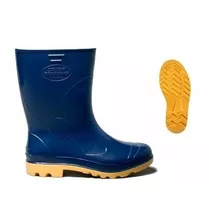 Bota Pvc Azul Solado Amarelo Italbotas Par Forrada Interna