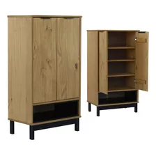 Armario Zapatera 2 Puertas Madera Maciza Ropero Dormitorio 