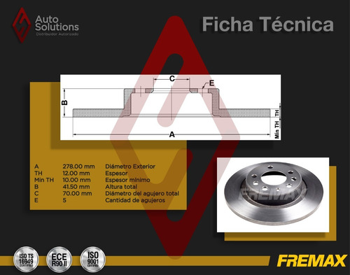 2 Discos De Freno (t) Pontiac Solsitice 2006-2009 (278mm) Foto 2