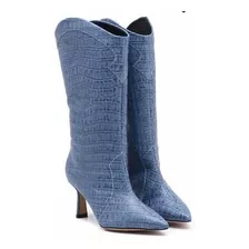 Bota Croco Azul Jeans Dumond 37