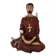 Imagem São Francisco De Assis Meditando Estatua Decorativa Cor Colorido