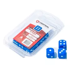 Central Dices D6 15 Unidades De 16mm Azul E Branco