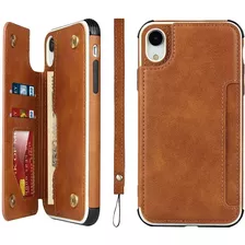 Funda Tipo Cartera Marron Para iPhone XR