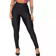 Calça Montaria Flanelada Com Bolso Forrada Skinny Legging