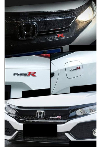 Emblema Type R Honda Civic Metal - Negro / Rojo Foto 3