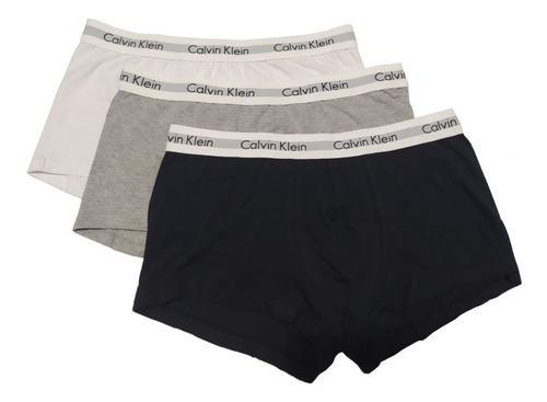 Kit 3 Cuecas Calvin Klein Low Rise Trunk Cotton Multi Cor