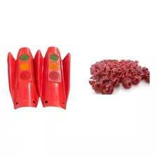 Kit 2 Paralama Rabo Peixe Vermelho Com Limpa Raio Vermelho