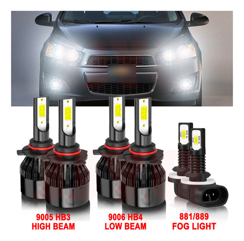 9005 H11 Kit De Focos Led De 4 Lados 11000lm For Chevrolet Chevrolet Avalanche