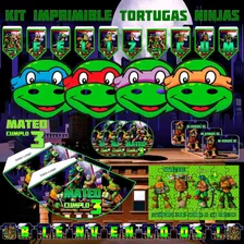 Kit Imprimible Editable + Candy Bar Tortugas Ninjas