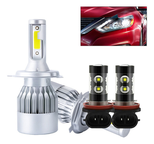 A Kit De Focos Led 8000lm Luz Alta/baja/niebla Para Nissan