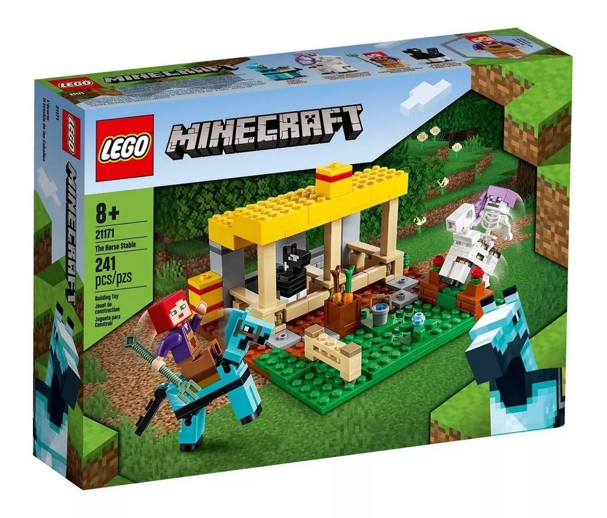 Brinquedo De Montar Lego Minecraft Estabulo De Cavalos 21171 Quantidade De Peças 241