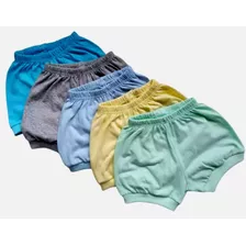 Shorts Tapa Fralda Shortinho Verão Calor Bebe Algodao Kit 3