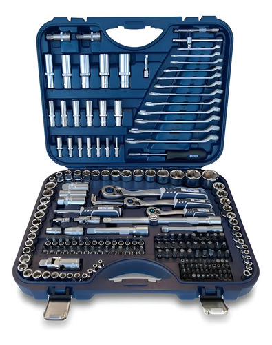 Set Herramientas Llaves Tubos Combinadas 218 Pz Bremen 6630 Gris
