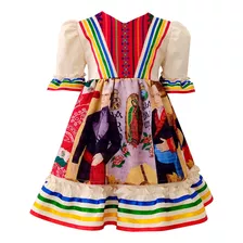 Vestido Niña Bebé Mexicano Listones Hecho A Mano Algodón